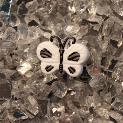 Button - White Butterfly